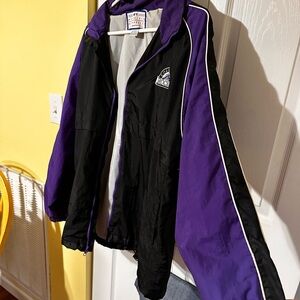 Logo Athletic Black and Purple Windbreaker